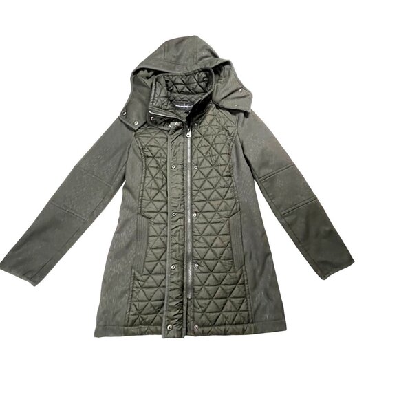 Marc New York Quilted Olive Green Hooded Coat Women's S Small - Picture 8 of 14